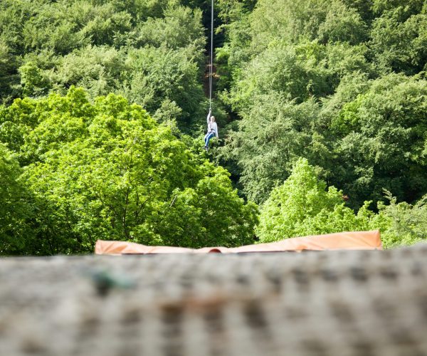 Waldkletterpark Megaseilbahn Seil 1 Fahrt 3